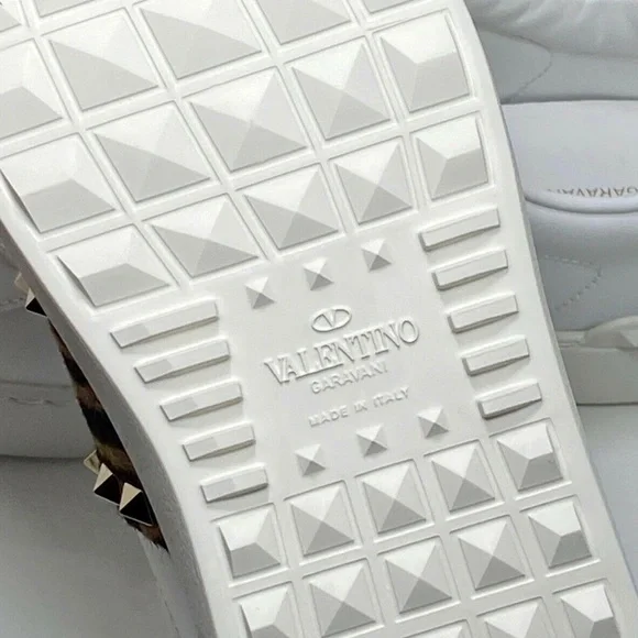 NIB Valentino Garavani Rockstud Untitled Leather & Haircalf Sneaker - Picture 11 of 13